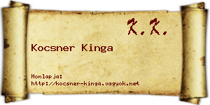 Kocsner Kinga névjegykártya